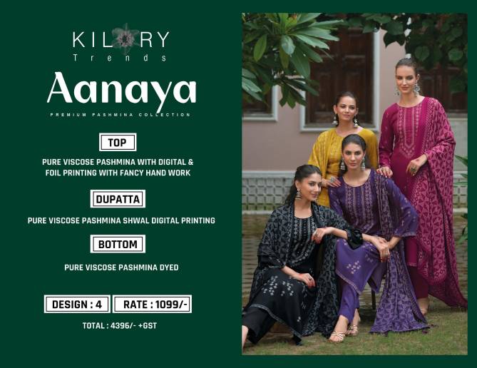 Aanaya By Kilory Pashmina Printed Salwar Kameez Wholesale Price In Surat
